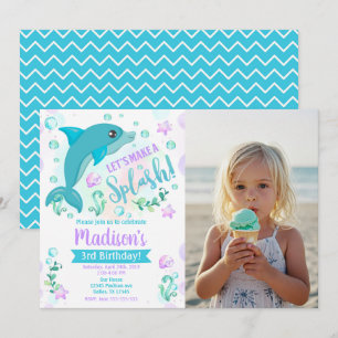Dolphin Birthday Invitation / Swimming Pool Party