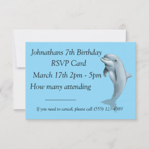 Dolphin Birthday RSVP Card