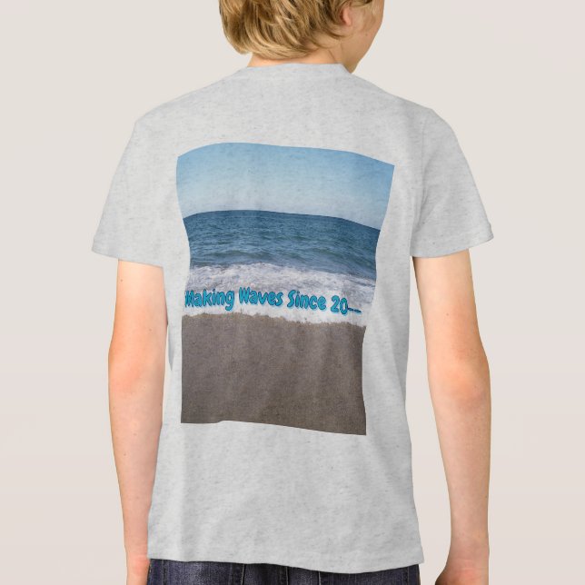 Dolphin Birthday Splash  Tri-Blend Shirt (Back)