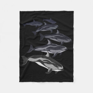 Dolphin Blanket White Sided Dolphin Fleece Blanket