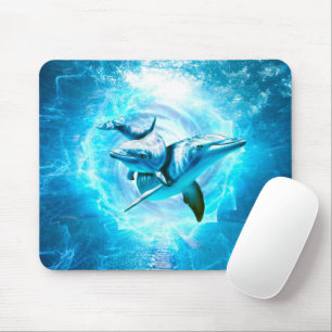 dolphin blue fantasy mouse mat