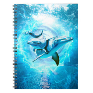 dolphin blue fantasy notebook