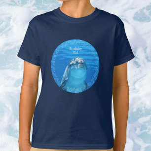 Dolphin Blue Ocean Birthday Party Boys or Girls T-Shirt