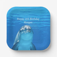 Dolphin Blue Ocean Happy Birthday Name Age