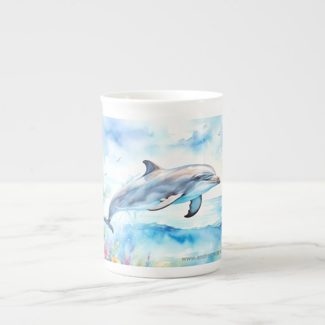 Dolphin Bone China Mug (Front)