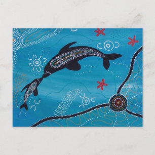 Dolphin & Calf Dreaming Postcard