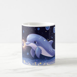 dolphin Cartoon Style vibrant Cute Colorfull Coff Coffee Mug