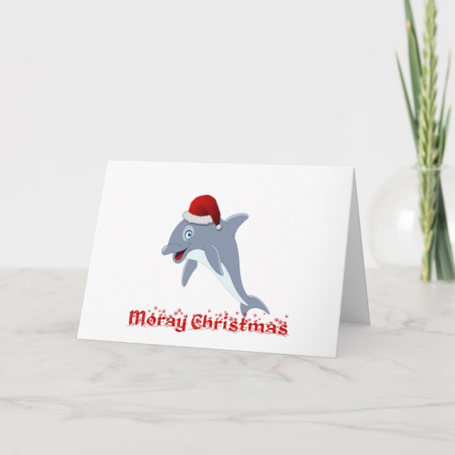 Dolphin Christmas Holiday Card (Front)
