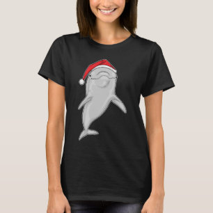 Dolphin Christmas Santa hat T-Shirt