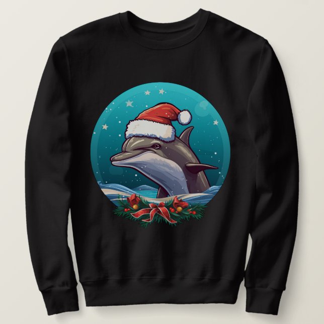 Dolphin Christmas Sweatshirt (Design Front)