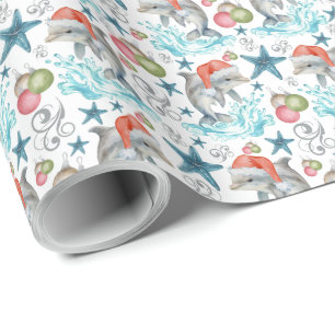 Dolphin Christmas Wrapping Paper