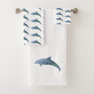 Dolphin Coastal Beach Animal Bath Towel Set