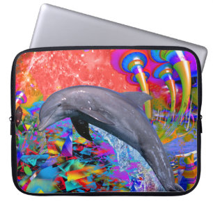 Dolphin Colour Splash Laptop Sleeve