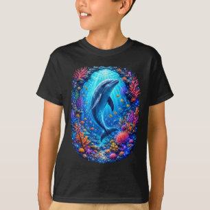 Dolphin Coral Reef Ocean Life Underwater Paradise T-Shirt