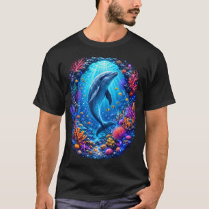 Dolphin Coral Reef Ocean Life Underwater T-Shirt