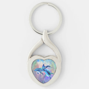Dolphin Couple - Add Your Photo / Name - Key Ring