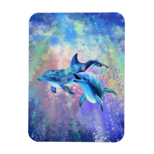 Dolphin Couple - Add Your Photo / Text Magnet
