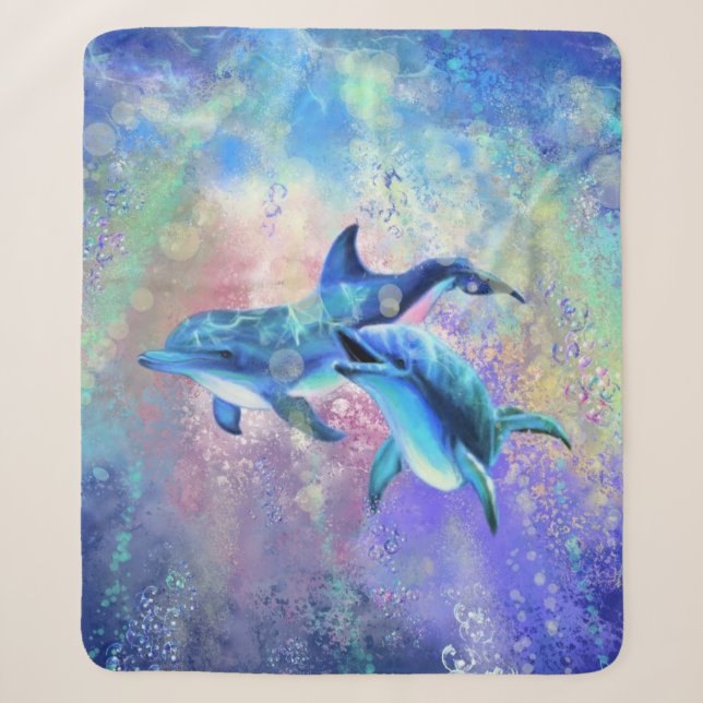Dolphin Couple - Beautiful Sherpa Blanket (Front)