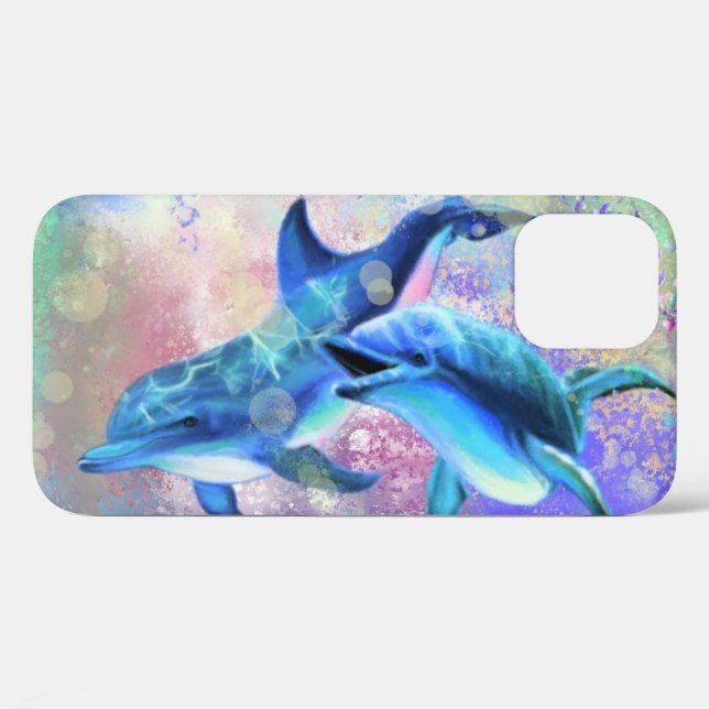 Dolphin Couple Blue Case-Mate iPhone Case (Back (Horizontal))