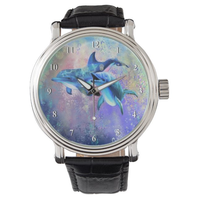 Dolphin Couple Watch Happy Family (Front)