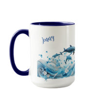 Dolphin custom name mug personalized