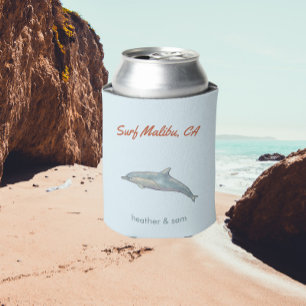 Dolphin Custom Wedding Can Cooler