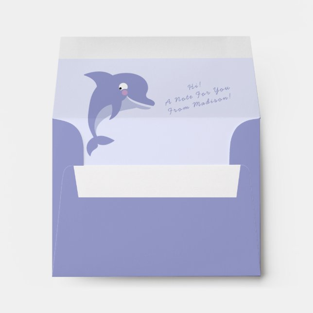 Dolphin Cute Kid's Envelope (Back (Bottom))