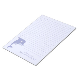Dolphin Cute Kid's Personal Stationary Notepad