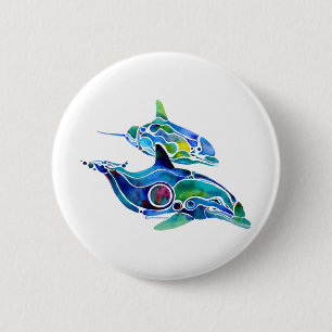 Dolphin Dance 6 Cm Round Badge