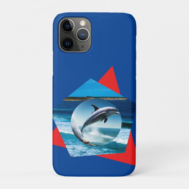 Dolphin Dancing On The Waves,  Case-Mate iPhone Case (Back)