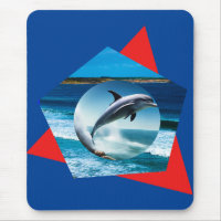 Dolphin Dancing On The Waves, Mousepad