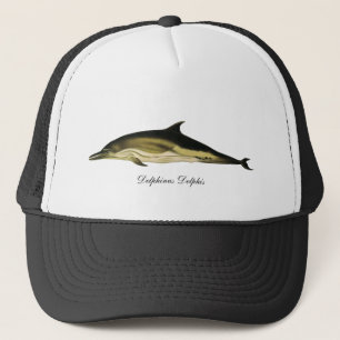 Dolphin Delphinus Delphis, Vintage Marine Animals Trucker Hat