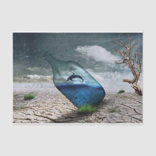 Dolphin Desert Decoupage Tissue Paper (Front)