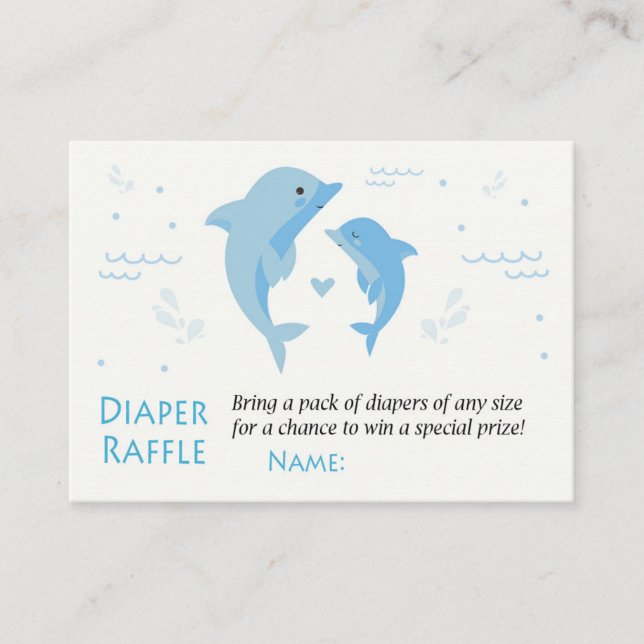 Dolphin Diaper Raffle Tickets (Front)