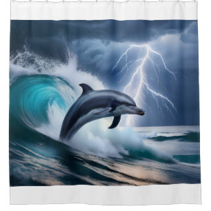 Dolphin Dive Shower Curtain