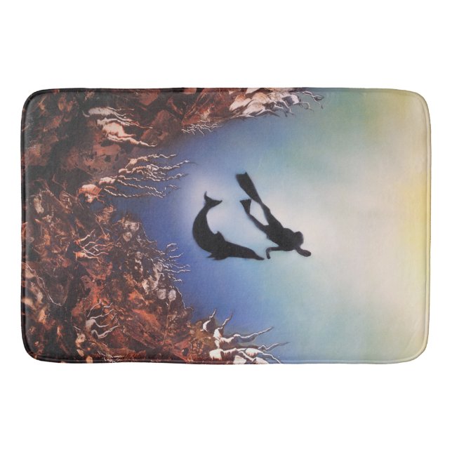 Dolphin Diver Bath Mat (Front)