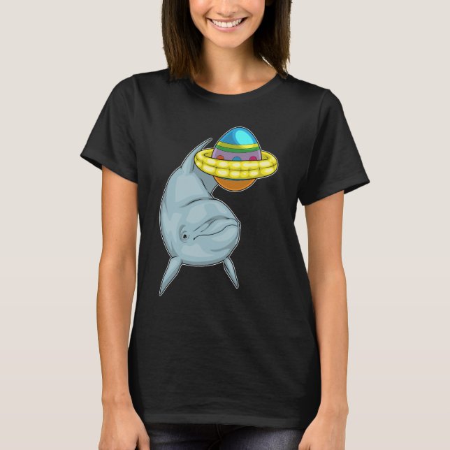 Dolphin Easter Easter egg Swimming T-Shirt (Front)