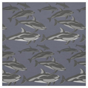 Dolphin Fabric Dolphin Art Natural Linen Fabric
