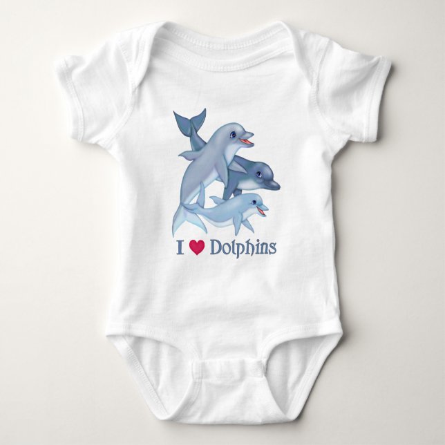 Dolphin Family Baby Bodysuit (Front)