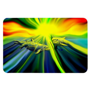 Dolphin Family in the Sunshine Magnet