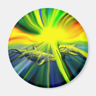 Dolphin Family in the Sunshine Magnet