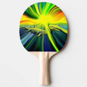 Dolphin Family in the Sunshine Ping Pong Paddle