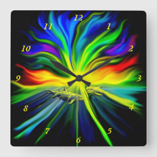 Dolphin Family in the Sunshine Square Wall Clock