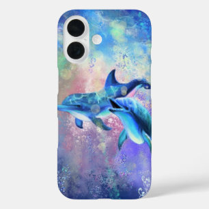 Dolphin Family Love iPhone 16 Case