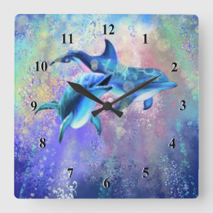 Dolphin Family Wall Clock Couple