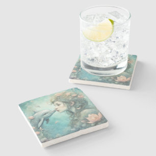 Dolphin Fantasy 3 Stone Coaster