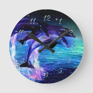 Dolphin Fantasy Round Clock