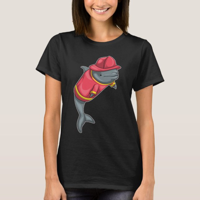 Dolphin Firefighter Fire department T-Shirt (Front)