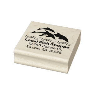 Dolphin, Fish Aquarium Shop Rubber Stamp