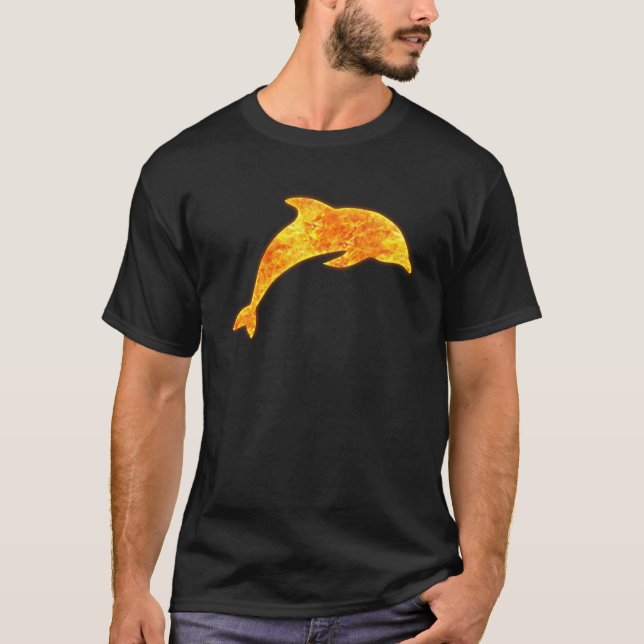 Dolphin fish fire burning flames T-Shirt (Front)